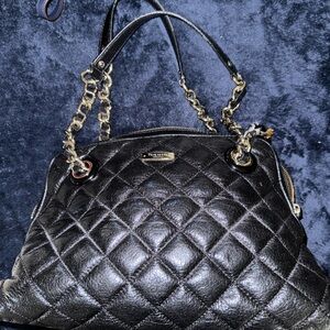 Kate Spade Black Quilted Shoulder Bag with Chain Straps
